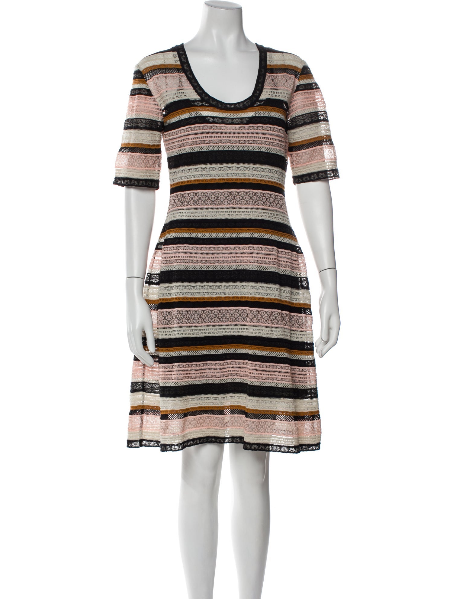 M Missoni Striped Knee-Length Dress